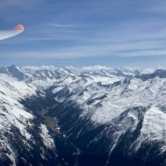 Flugwegposition um 12:55:16: Aufgenommen in der Nähe von Gemeinde Wald im Pinzgau, 5742 Wald im Pinzgau, Österreich in 3143 Meter
